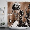 African American Woman Afro Shower Curtain, Jazz Musicist Bathroom Decor