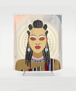 African American Woman Art Shower Curtain For Bold Bathroom Decor