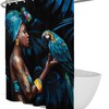 African American Woman In Jungle Wildlife Theme Shower Curtain For Your Natural Bathroom