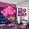 African American Woman Red Shower Curtain With Black Girl Bathroom Accessories