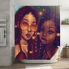 African American Woman Shower Curtain Black Girl Waterproof Bathtub Curtain Home Decor