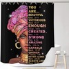 African American Women Motivational Inspirational Quote Black And Pink Shower Curtain For Bathroom Decor 
