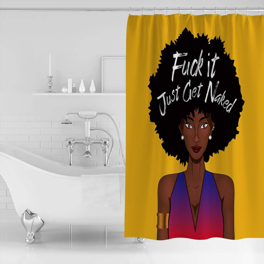 African American Women Print Shower Curtain - Washable Bath Curtains Decor - Image 2