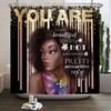 African American Women Queen Gold Quote Renaiss Shower Curtain for Bathroom Decor