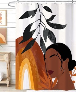 African American Women Shower Curtain with Minimalist Aesthetic