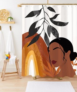 African American Women Shower Curtain with Minimalist Aesthetic