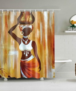 African American Women Waterproof Shower Curtain With Africa Girl Pattern For A Bold And Empowering Bathroom Decor