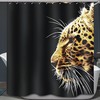 African Big Cat Shower Curtain, Wildlife Bathroom Decor