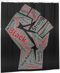 African Black Power Black Pride Waterproof Shower Curtain For Bathroom Decor