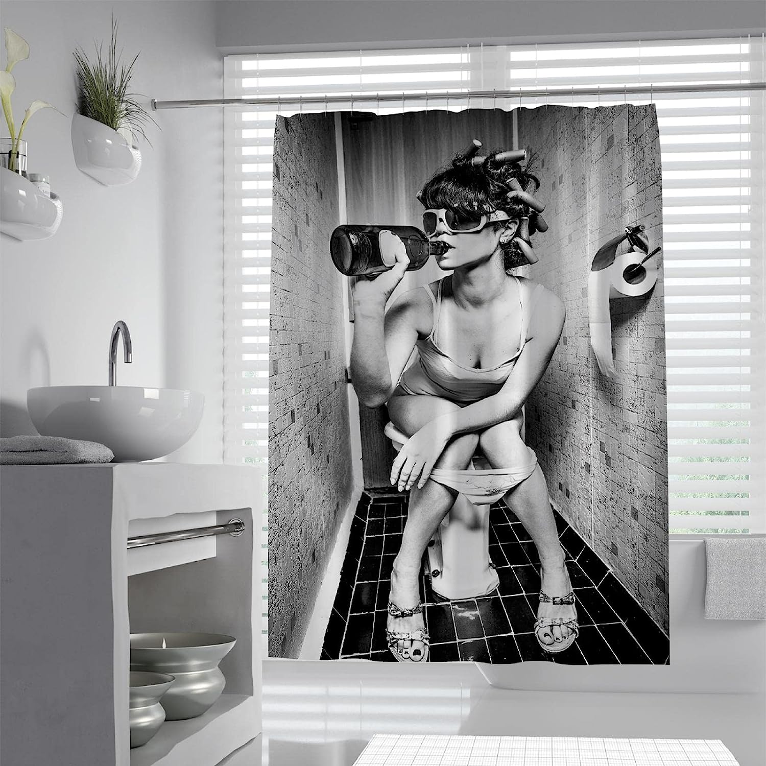 African Black Women's Printed Shower Curtain for a Bold and Empowering Bathroom Decor