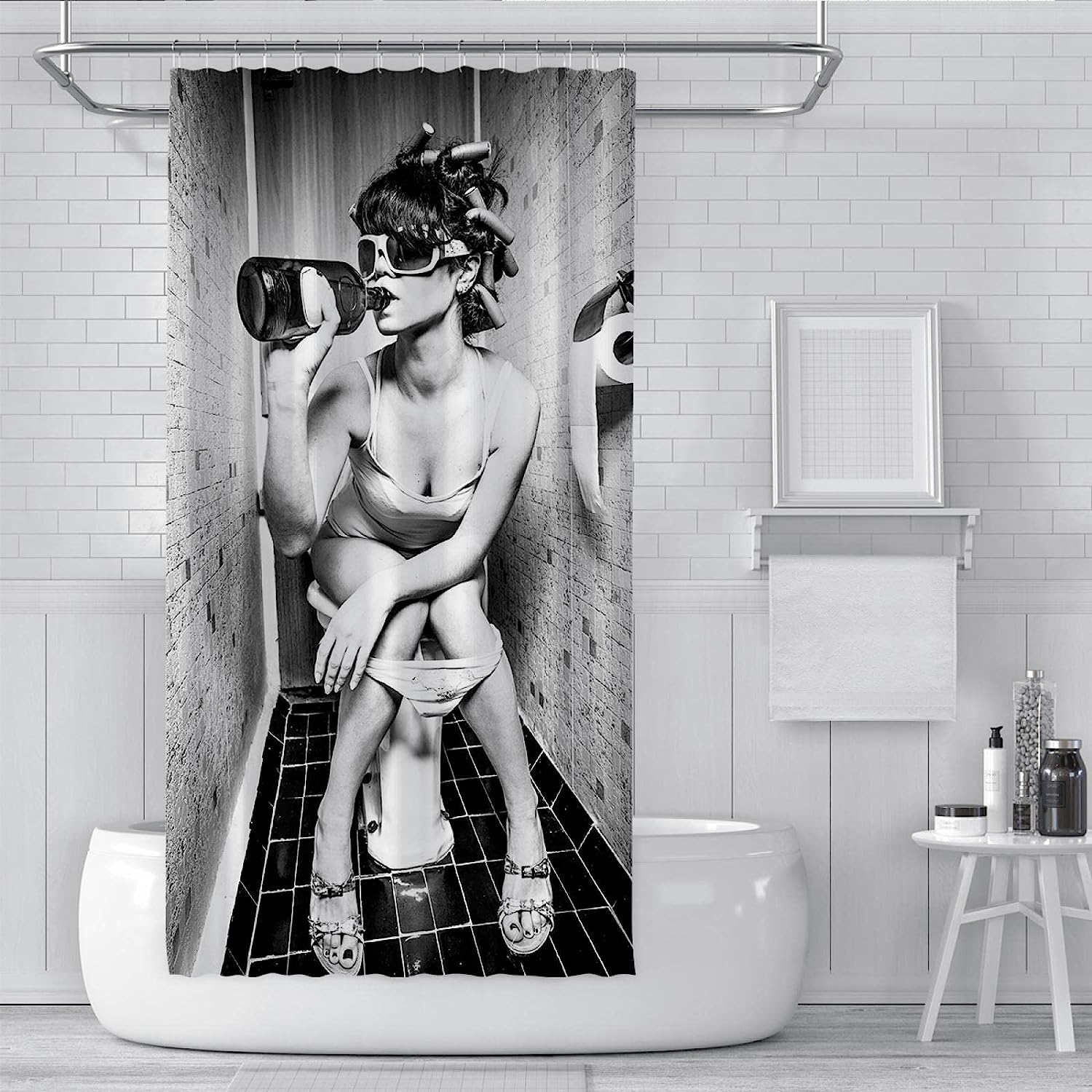 African Black Women's Printed Shower Curtain for a Bold and Empowering Bathroom Decor