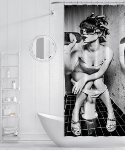 African Black Women's Printed Shower Curtain for a Bold and Empowering Bathroom Decor