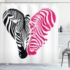 African Couple Love Pink Zebra Shower Curtain with Unique Print and Design 