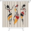 African Dancers Shower Curtain Featuring Figures in Ethnic Style and Dancing Women