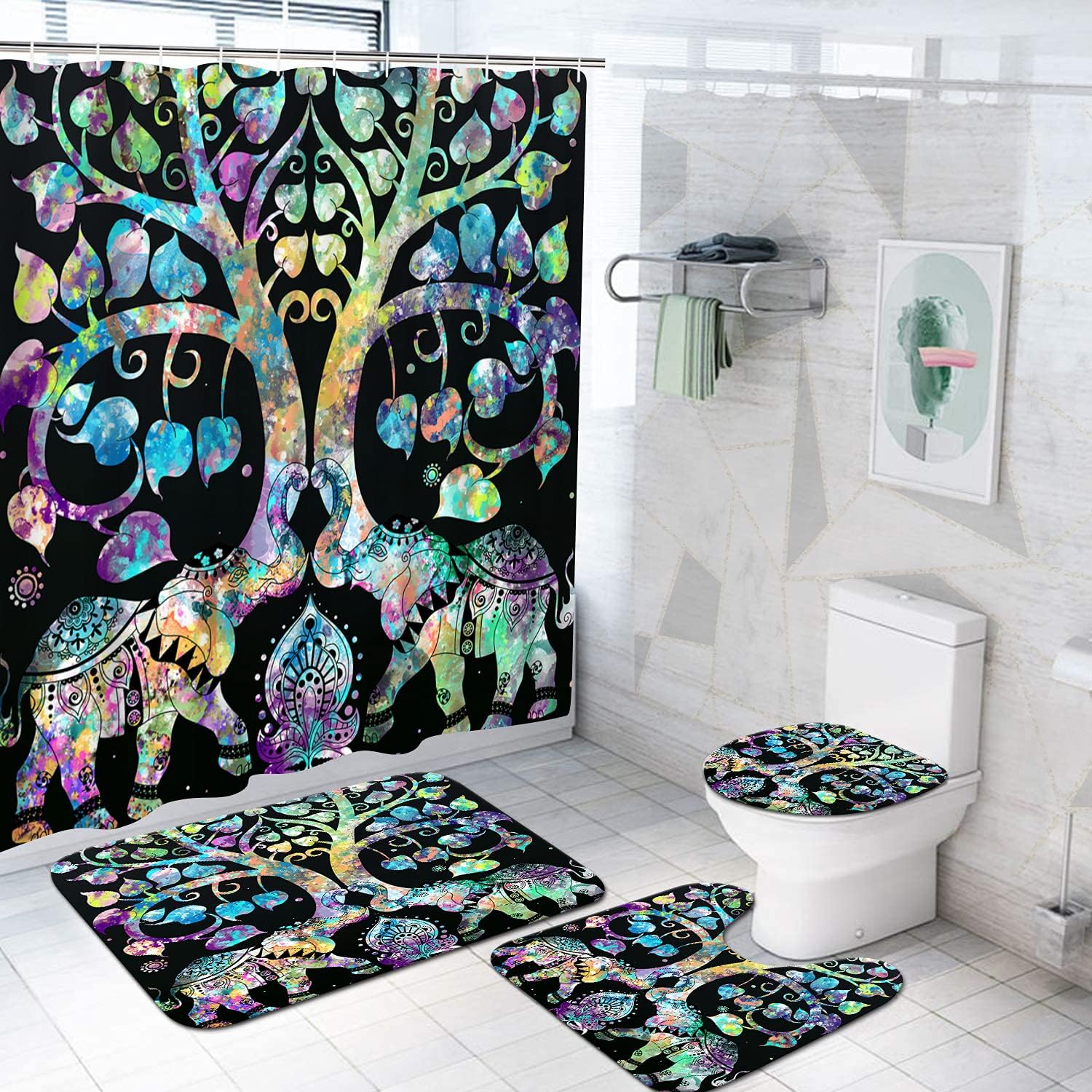 African Elephant Shower Curtain For An Exotic Safari-Inspired Bathroom Decor, Nature-Themed Bathroom Accessories
