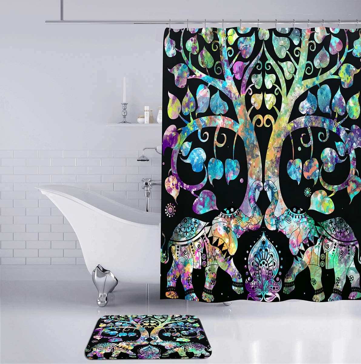 African Elephant Shower Curtain For An Exotic Safari-Inspired Bathroom Decor, Nature-Themed Bathroom Accessories - Image 2