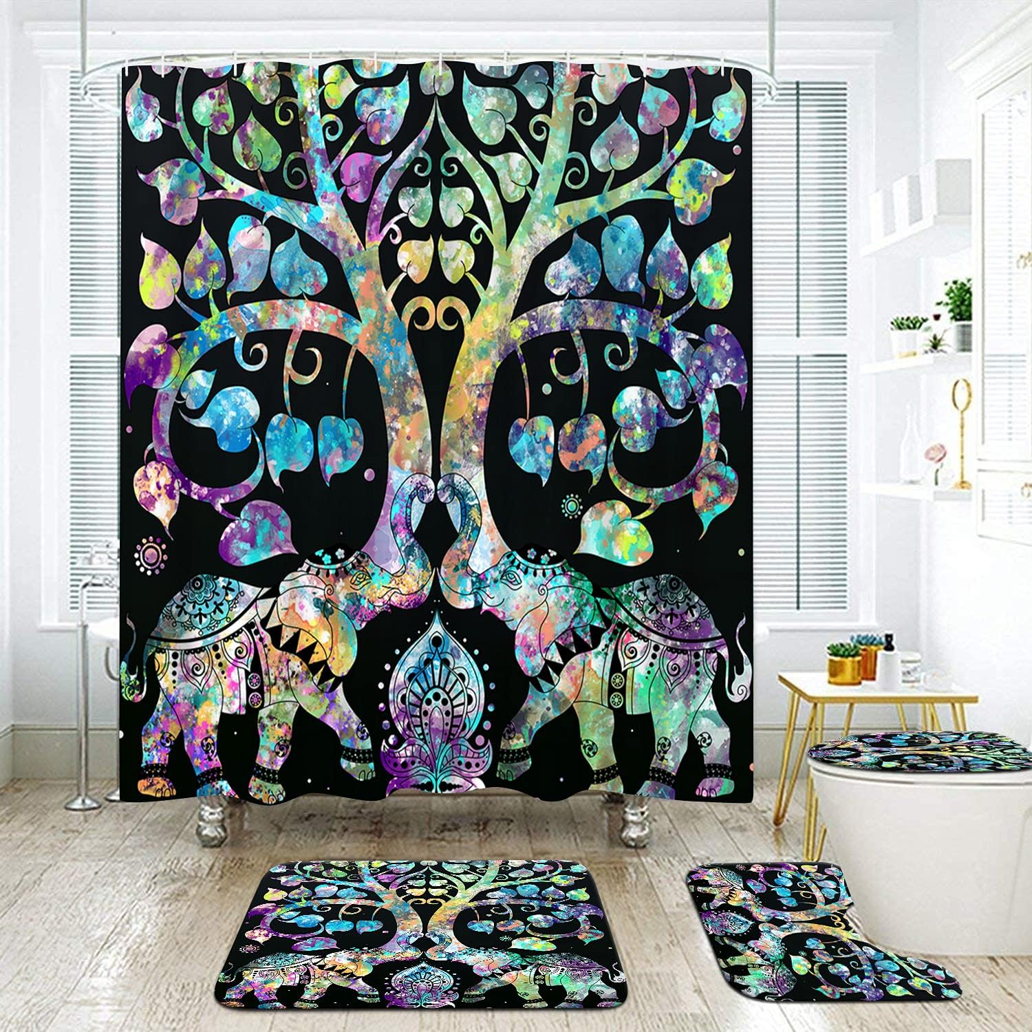 African Elephant Shower Curtain For An Exotic Safari-Inspired Bathroom Decor, Nature-Themed Bathroom Accessories - Image 3