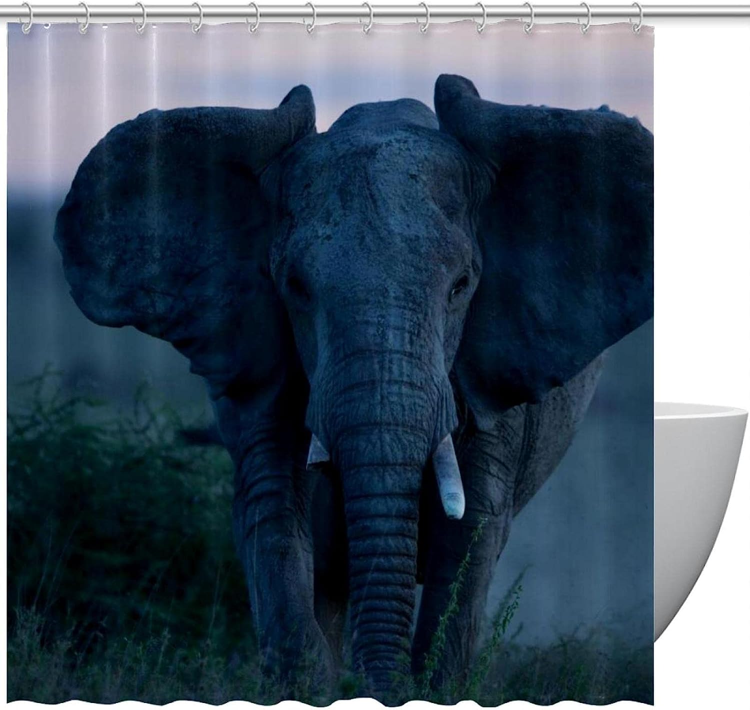 African Elephant Shower Curtain for Wildlife Lovers