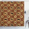 African Ethnic Pattern Monkey Giraffe Elephant Lion Rhino Shower Curtain