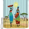 African Grassland Animals Shower Curtain - Stunning Sunset And Giraffe Print For Unique And Adventurous Bathroom Decor
