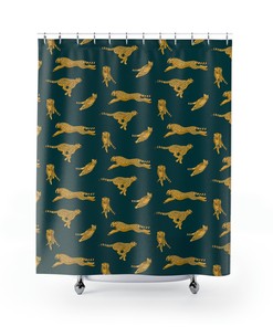 African Inspired Cheetah Shower Curtain, Creative Bathroom Design