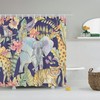 African Jungle Elephant Lovers Art Style Shower Curtain For Modern Bathroom 