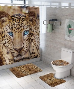 African Leopard Print Shower Curtain - Waterproof Durable Bath Curtain For Bathroom