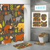 African Lion Gorilla Zebra Wildlife Print Shower Curtain