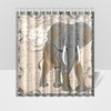 African Map And Elephant Shower Curtain - Wild Animal Bathroom Decor With Colorful And Modern Design