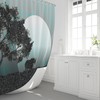 African Night Rhino Shower Curtain With Cool Blue Moon Silhouette And Mandala Design