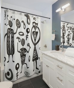 African Pattern Shower Curtain for Tribal Bathroom Decor, 72x72 - Unique Shower Curtains