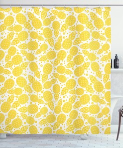African Pineapple Decor Print Shower Curtain for Modern Bathrooms