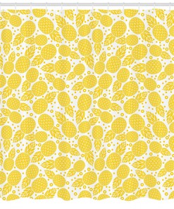 African Pineapple Decor Print Shower Curtain for Modern Bathrooms