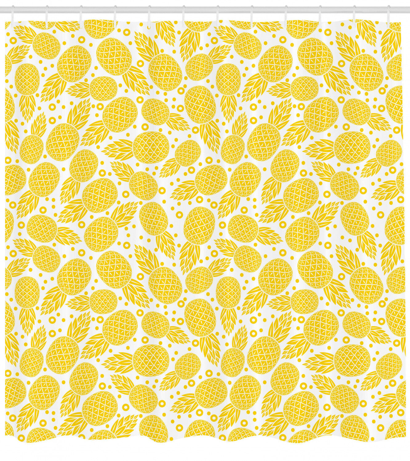 African Pineapple Decor Print Shower Curtain for Modern Bathrooms