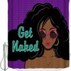 African Pop Art Shower Curtain - Purple American Woman Bathroom Decor 