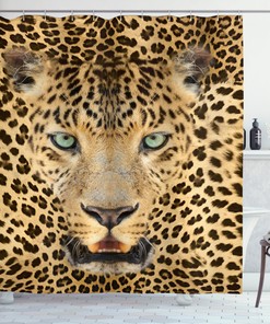 African Predator Leopard Shower Curtain for Animal Print Bathroom Decor