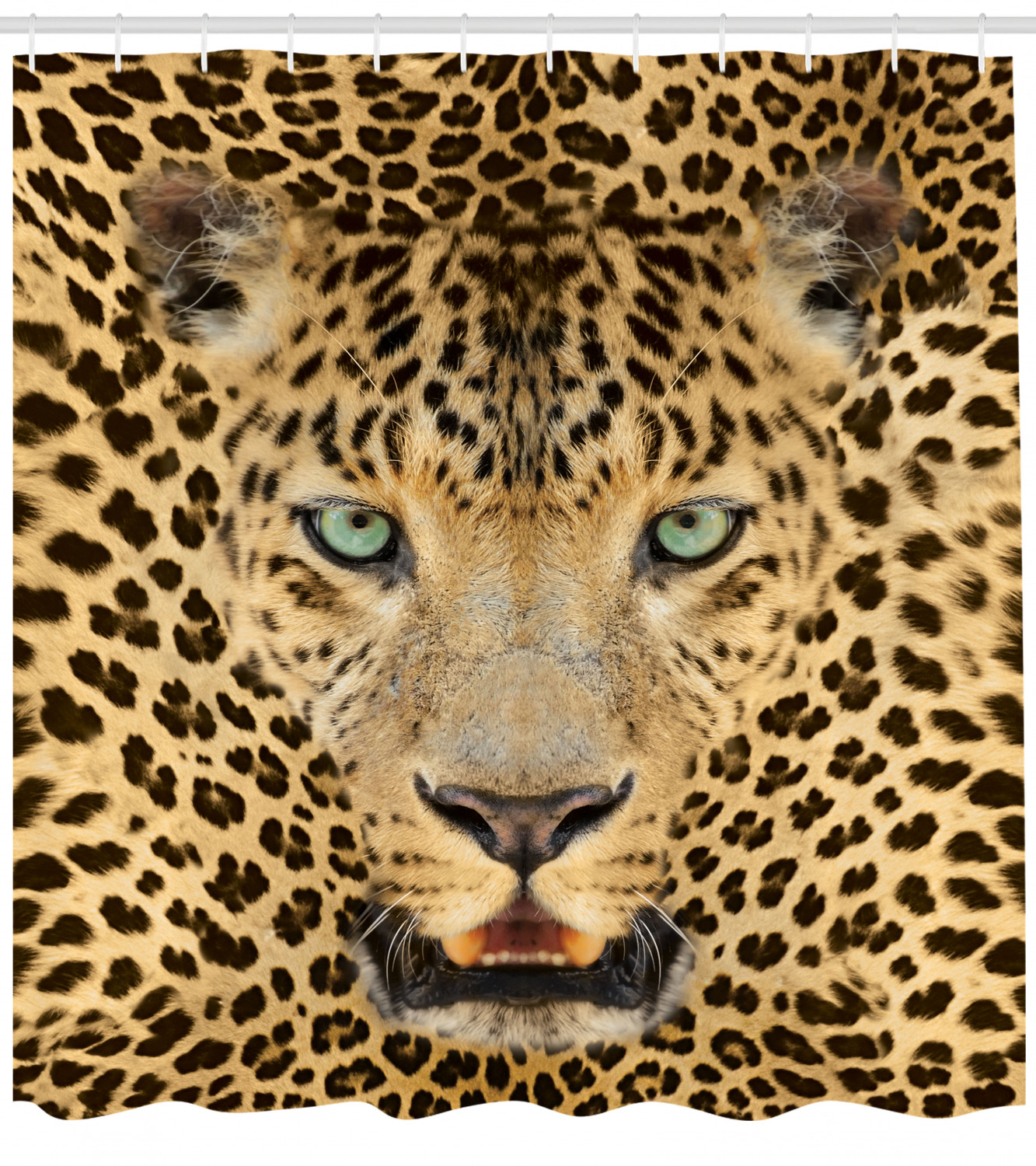 African Predator Leopard Shower Curtain for Animal Print Bathroom Decor