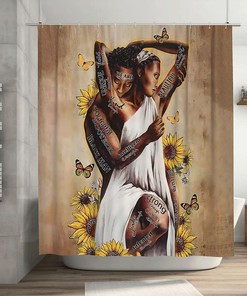 African Queen And King Black Crown Inspirational Quotes Hippie Modern Decorative Shower Curtain