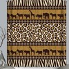 African Safari Fabric Shower Curtain With Leopard And Zebra Animals For Bathroom Decor