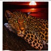 African Safari Leopard Shower Curtain For Wildlife Bathroom Decor