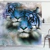 African Safari Tigers Print Animal Shower Curtain For Bathroom