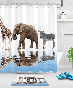 African Safari-Inspired Shower Curtain for Your Rustic Bathroom Dcor