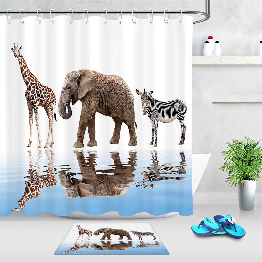 African Safari-Inspired Shower Curtain for Your Rustic Bathroom Dcor