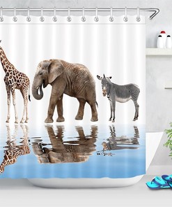 African Safari-Inspired Shower Curtain for Your Rustic Bathroom Dcor