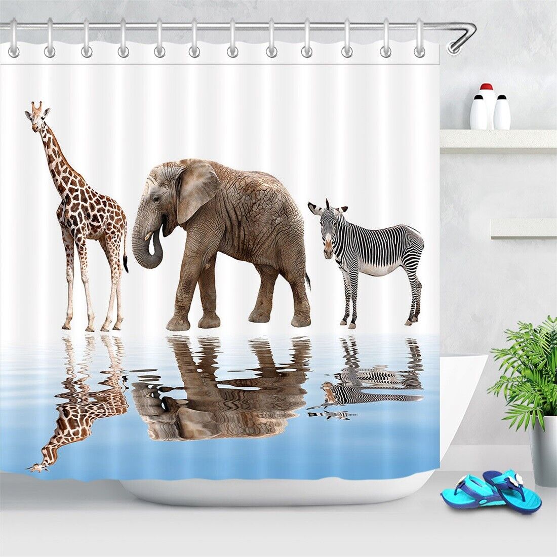 African Safari-Inspired Shower Curtain for Your Rustic Bathroom Dcor