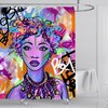 African Style Cute Decor Shower Curtain With Black Girl For Modern Bathroom