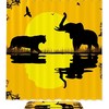 African Sunset Elephant Wild Animal Waterproof Shower Curtain For Bathroom Decor