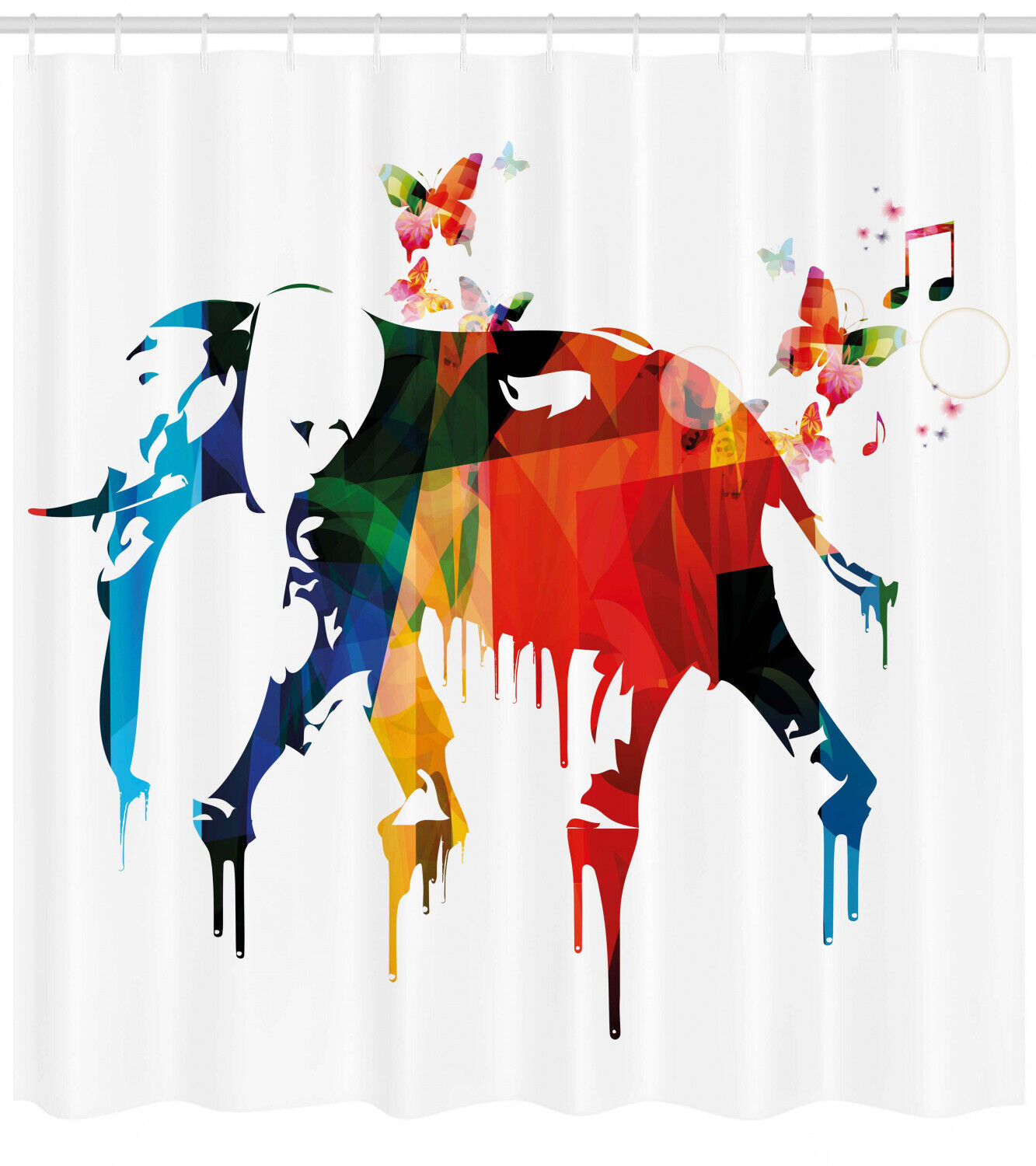 African Wild Elephant Print Shower Curtain For Modern Bathroom Decor - Image 2