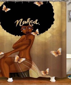 African Woman Bath Decor Shower Curtain - Black Girl Africa Home Decoration