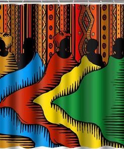 African Woman Boho Art Bathroom Shower Curtain - Unique Ethnic Bathroom Decor